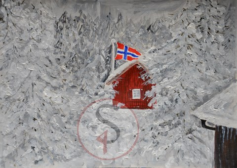 Hütte im Schnee